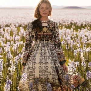 Anthropologie Dresses | Anthropologie Far Field Beaded Midi Dress Size 16 New